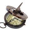 Nautical Maritime Brass Sundial Compass Side Lock Antique Pocket Navigation