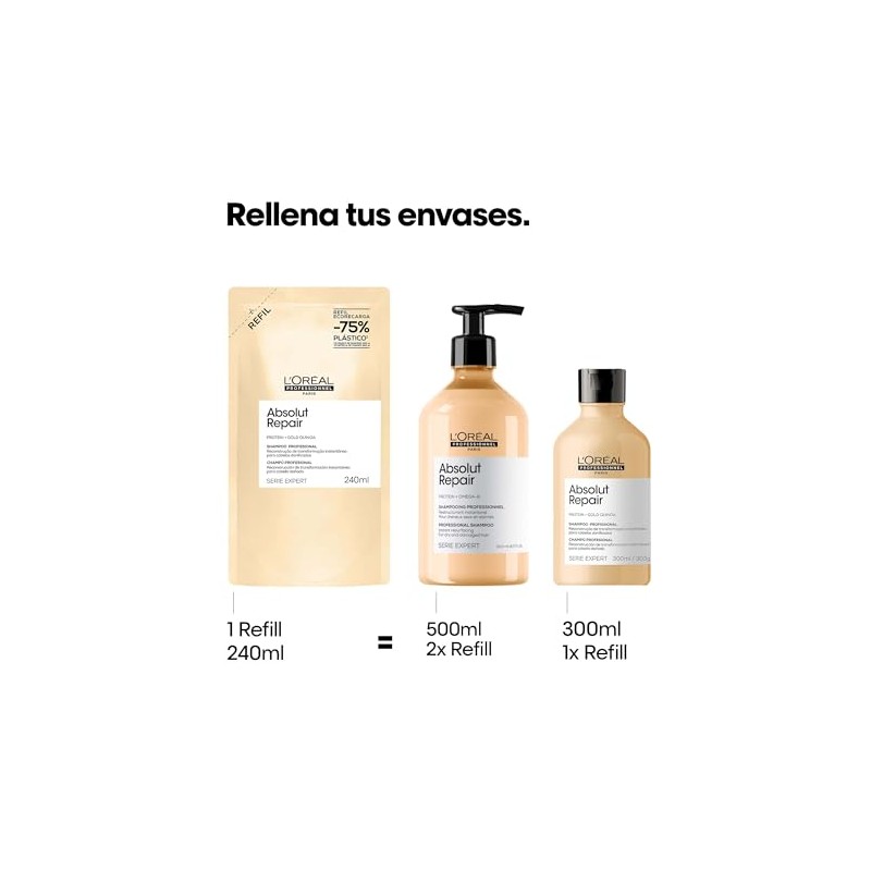L'Oreal Professionnel Absolut Repair Shampoo Refill| Repara el daño y