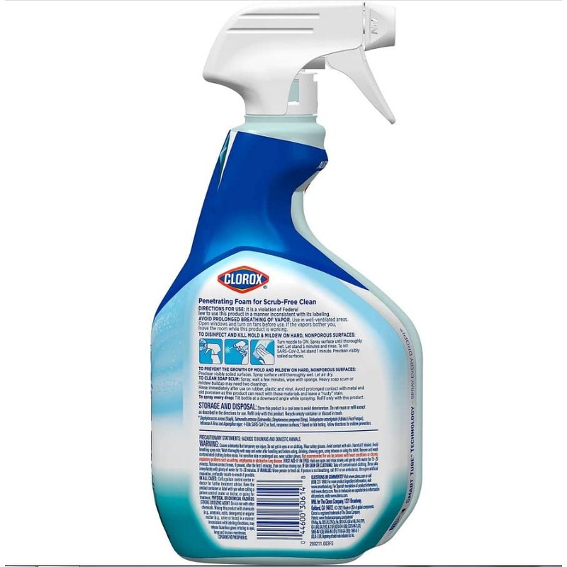 Clorox Bleach Foamer Bathroom Cleaner, 30 Fl Oz (Pack of