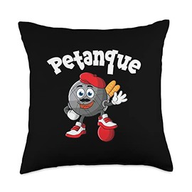 Petanque french boule balls set bocce player Throw Pillow