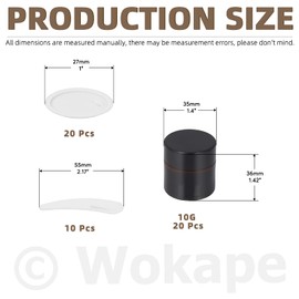 Wokape 30Pcs 10ml Amber Glass Jars with Liner Lids Spatulas, Leak-proof Round Cosmetic Jars for Travel Wear