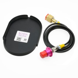 CO2 Adapter Hose & Custom Base Kit compatible with SodaStream Terra – Quick Connect Adapter with 60-Inch Food-Grade Hose and Sleek OEM Base for External Canister – Tidy Countertop Solution