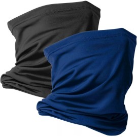 Unbranded Balaclava Neck Gaiter Face Mask for Men Women UV Protection Bandana Scarf Cover - Black, 1 Pack