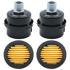 Anxingo 2Pcs Air Compressor Silencer Filter, Metal Air Compressor Intake Filter with Filter Element (1/2 inch)