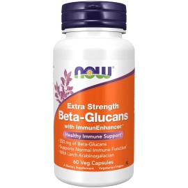 NOW Extra Strength Beta Glucan Immune Support Supplement 60 Count 250 mg