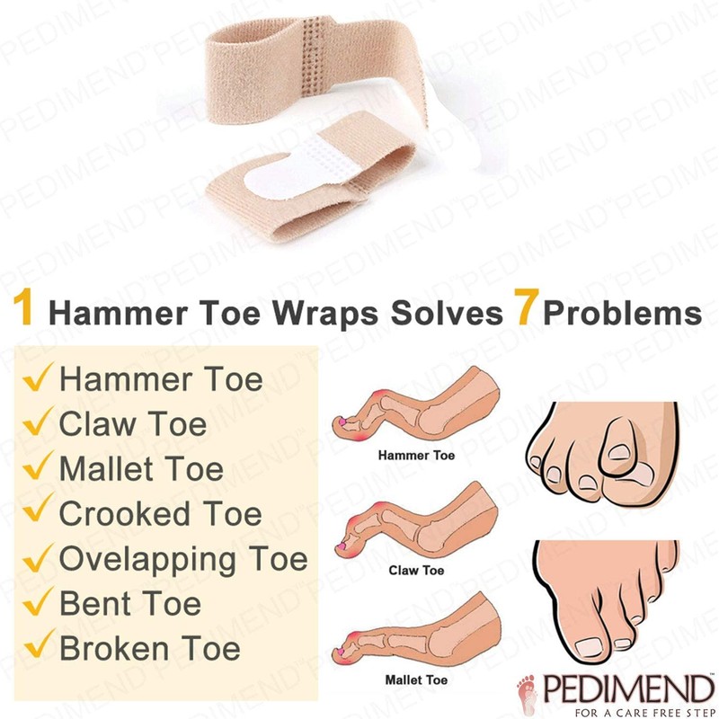 Hammer Toe Straightener, Hammer Toe Splints, Toe Cushioned Bandages for