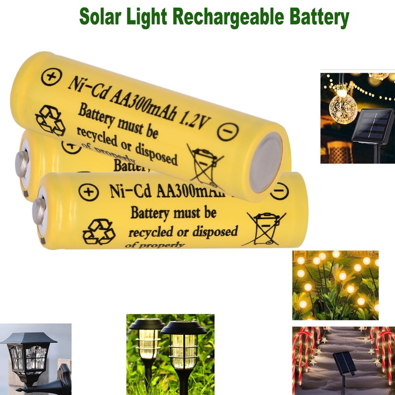 Yibatopow 16 Packs AA 300mAh Ni-CD 1.2V Rechargeable Batteries for