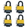 4 Keyed Alike 40mm Water Resistant Waterproof Padlocks 4 Locks