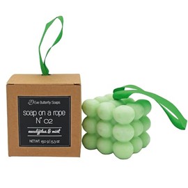 Soap on a Rope No. 02 Eucalyptus & Mint Massage Soap with Ribbon, Eucalyptus and Mint Fragrance