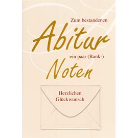 'Greetings Card "bestandenen Prüfung Abitur Stripping a Pair or Bank Notes Happy Birthday Card With Red Envelope