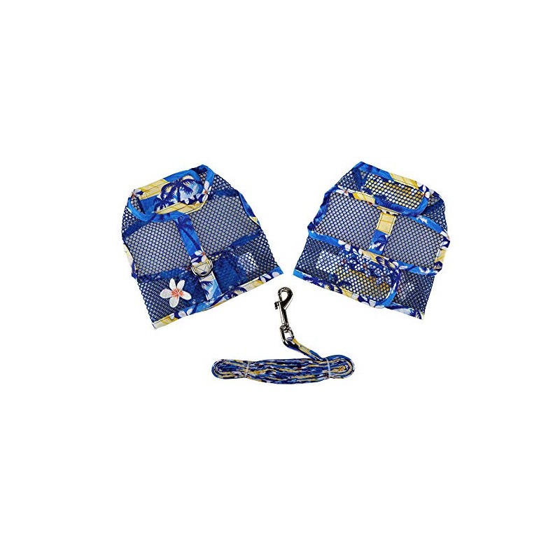 Cool Mesh Dog Harness with Leash - Catching Waves (Small)