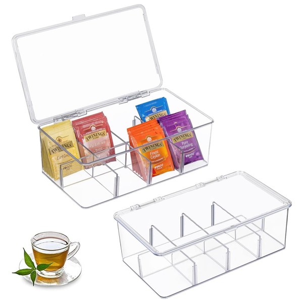 Caja para Té con 8 Compartimentos, LETTURE Organizador Caja para