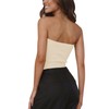 BZB Women Tube Crop Tops Summer Strapless Cute Ribbed Bandeau