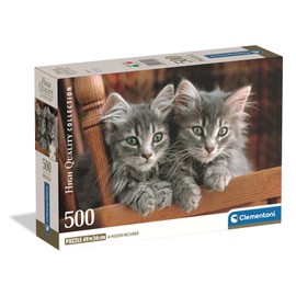 Clementoni Puzzle Collection - Kittens 500 Pieces, Compact Box - Puzzle for Adults 14-99 Years, Gift for Men and Women, Made in Italy, 35580
