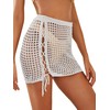 MakeMeChic Falda de ganchillo para mujer, con borlas, de punto,