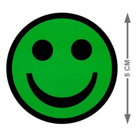 Happy Smiley Magnets - Pack of 5 Magnets - Green - 2 Inch - Whiteboard Magnets at School or Fridge