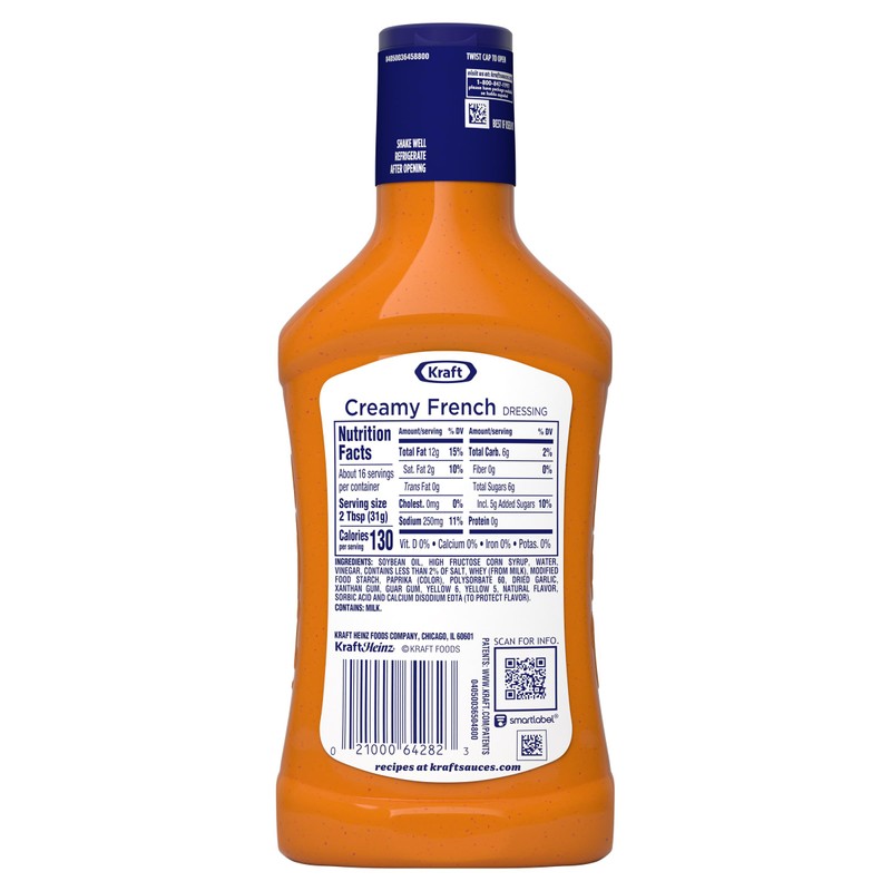 Kraft Creamy French Dressing, 16 fl oz Bottle