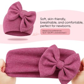 Newborn Baby Hats and Mittens Set Infant Bow Beanie Cap Toddler Gloves Newborn Hospital Hats for Baby Boy Girl Kid 0-6 Months