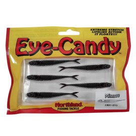 Northland Tackle Eye Candy Minnow Floating 3" Soft Plastic Fishing Lure for Walleye Fishing, 5 Baits Per Pack, Black