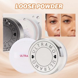 ULTRAMO Polvo Traslúcido Loose Powder Acabado Mate por 16h Control de Aceite Fijador de Maquillaje Ligero para Base, Corrector y Rubor Maquillaje Makeup 15g