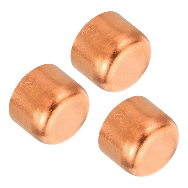 PATIKIL 7/8 Inch ID Copper Pipe End Cap, 3 Pack