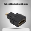 10 Pcs Black ABS Micro HDMI to HDMI Adapter Connector