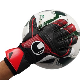 uhlsport Game/Practice Soccer GK Keeper Gloves Powerline Soft Pro 1011311 01 7 Black x Red x White