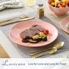LOVECASA Pink Dinnerware Sets for 4, 12 Piece Porcelain Plates