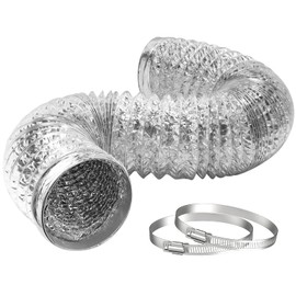 HG Power 150 mm Aluminium Foil Hose Length 2 m Flexible Exhaust Hose Made of Aluminium Pipe Flex Hose with 2 Hose Clips for Extractor Hood Pipe Fan