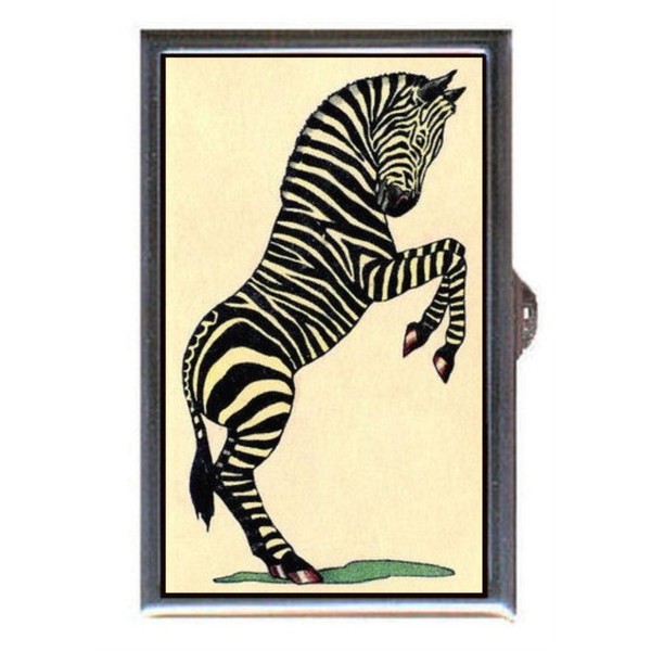 Zebra Antique Color Illustration Decorative Pill Box