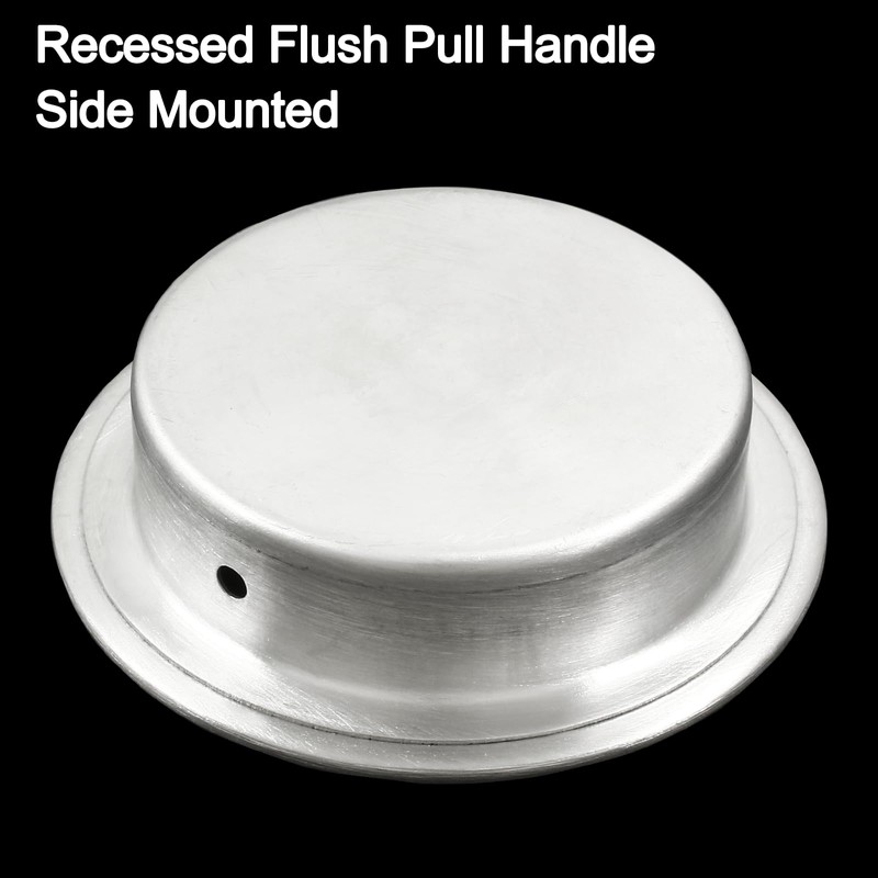 suiwotin 2pcs Round Recessed Pull, Brushed Nickel Flush Pull Handle,