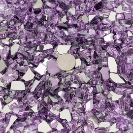 Stanbroil 10-Pound Fire Glass - 1/2 inch Reflective Tempered Fire Glass for Fireplace Fire Pit, Violet Reflective