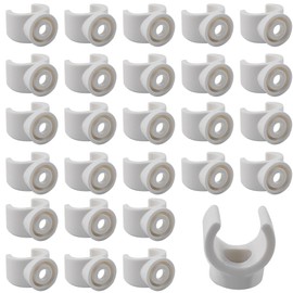 PDETVEO 50Pcs 1 Inch PEX Pipe Clamp Clips, White Plastic U-Hook Hangers for PVC Water Pipes, 25mm PEX Tubing Support Bracket for Hoses and Tubing Installation