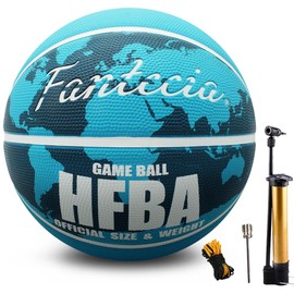 Fantecia Basketball Size 7 with Pump for Outdoor Indoor, Rubber Basketball Ball for Adult Youth, School, Training