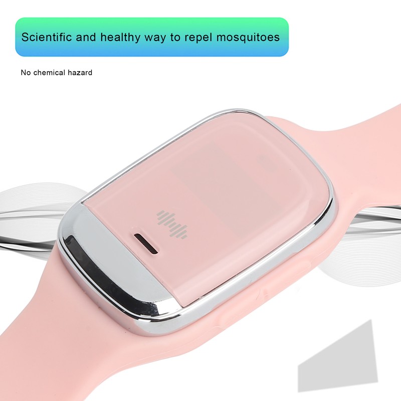 Outdoor Ultrasonic Mosquitoes Repeller Bracelet Portable Electronic Repellent WatchPink