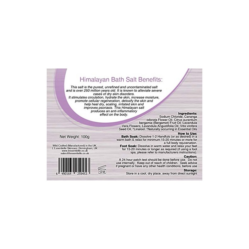 Himalayan Pink Bath Salt Soak 100g -Relax & Recharge with