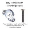 SEIWEI 2Pcs Crystal Glass Door Knobs Skull Clear Drawer Knobs