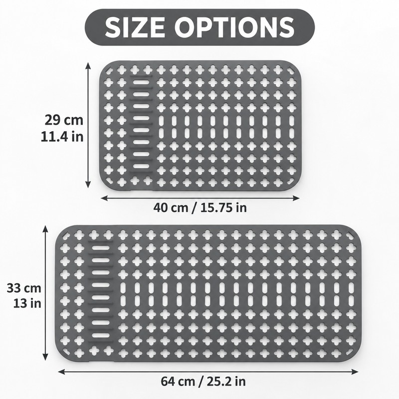 Silicone Sink Protector Mat for Kitchen Sinks – Non-Slip Heat-Resistant