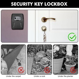 Fentar Key Lock Box Outdoor, Heavy Duty Keysafe Wall Mounted, Rust-proof Aluminum Alloy Lock Box with Code, Large Key Safe, 4-Digit Combination Key Box with Key Hook, Wall Key Holder Key Hider Outside