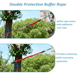 Tyalez 100FT Dog Run for Yard Heavy Duty with 10FT Tie Out Cable, Outdoor Leash Trolley System for Large Dog to 300Lbs