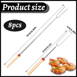 8 Stück Teleskop Grillspieße,Marshmallow Spieße,Grillspieße Lagerfeuer,Stockbrot Stöcke,Grillgabel,Lagerfeuer Spieße Lang,31-81cm Grillbesteck Set Für Camping Grill (8 Farben, Edelstahl)
