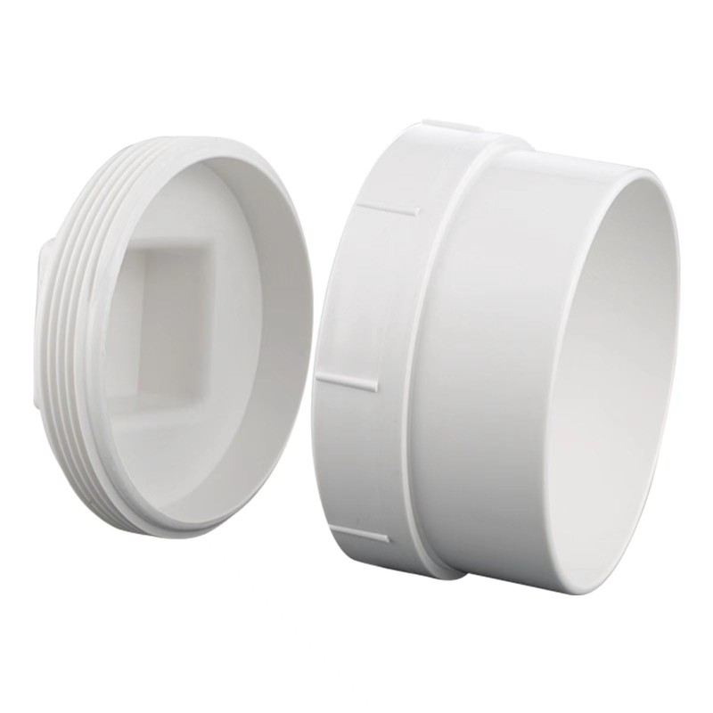 4 Inch PVC DWV Female Sewer Cleanout Cap Adapter with