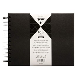 Clairefontaine 95438C DIY Album for Personalising, 40 Sheets Black 185 g in Format 21 x 16 cm, Hard Cover Black, Pack of 1
