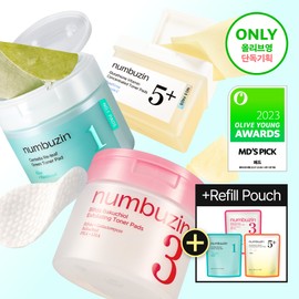 numbuzin [Total 140 Pads] numbuzin Toner Pad Refill Set [Choose 1] - numbuzin No.3 Bifida Bakuchiol Exfoliating Toner Pad 70P Set (+Refill 70P)