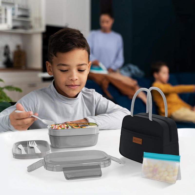 JBGOYON® Bento Lunch Box Set - 3 Stackable Containers for