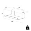 Tiger Colar Shelf, Stainless Steel Polished, 18 x 5 x