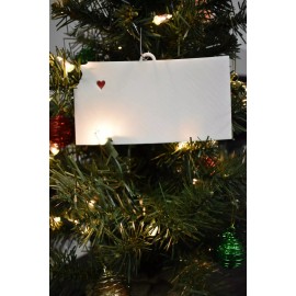 KANSAS STATE OUTLINE TOPEKA RED HEART CUTOUT HOLIDAY ORNAMENT USA PR244-KS