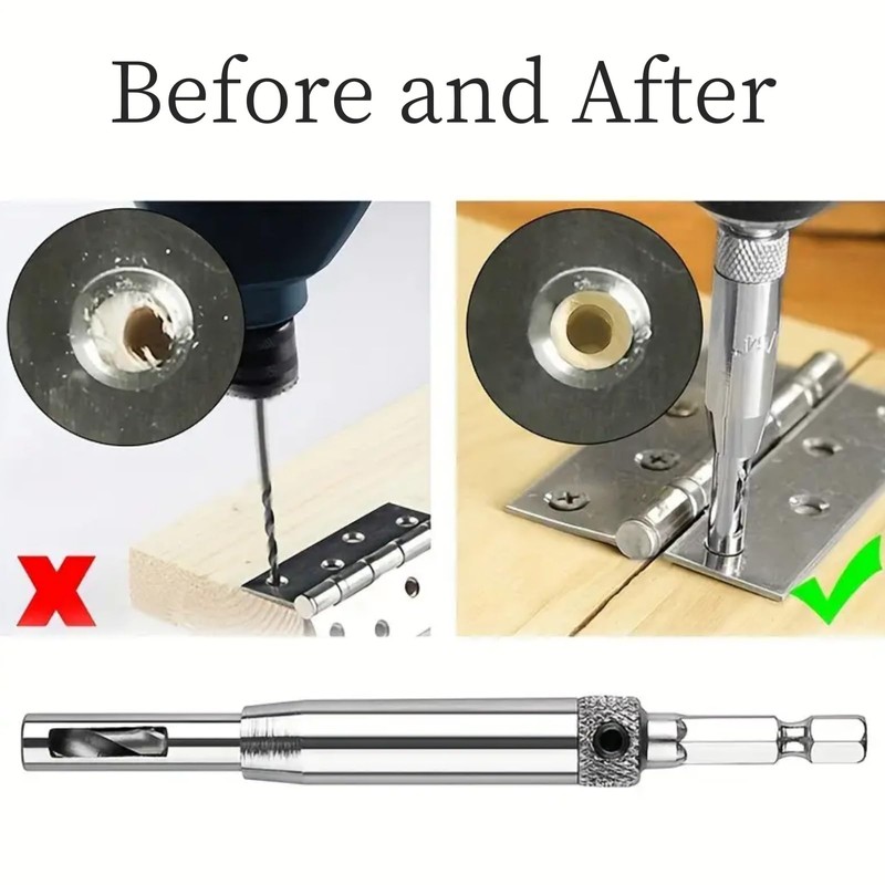 4PCS Self Centering Drill Bit,Quick Release Drill Bit Guide Set,Hinge