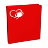 Football Heart Sticker Decal Notebook Car Laptop 5.5" (White)