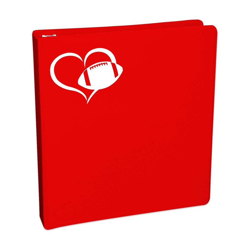 Football Heart Sticker Decal Notebook Car Laptop 5.5" (White)